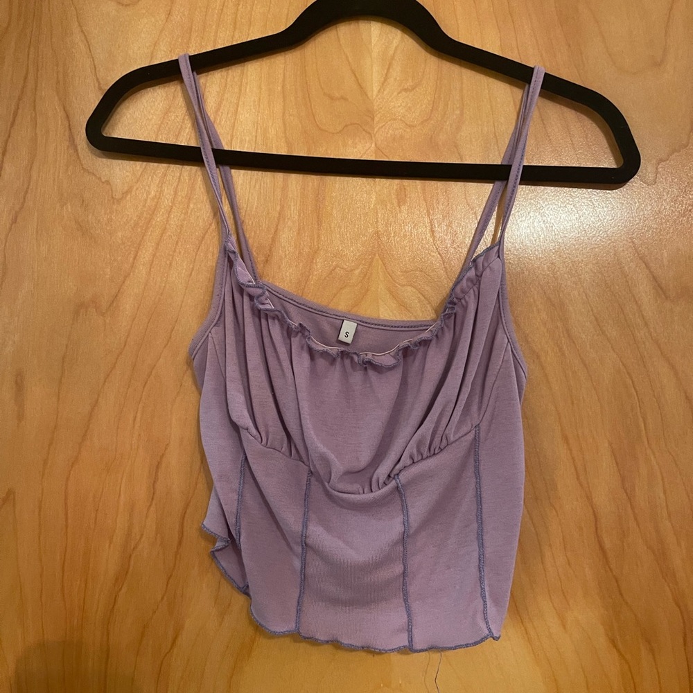 Purple spaghetti strap crop top
